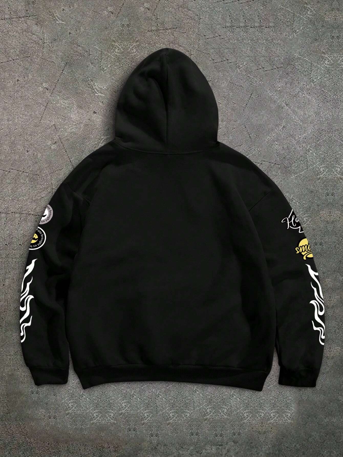  Men's Print Simplified Hooded Sweatshirt