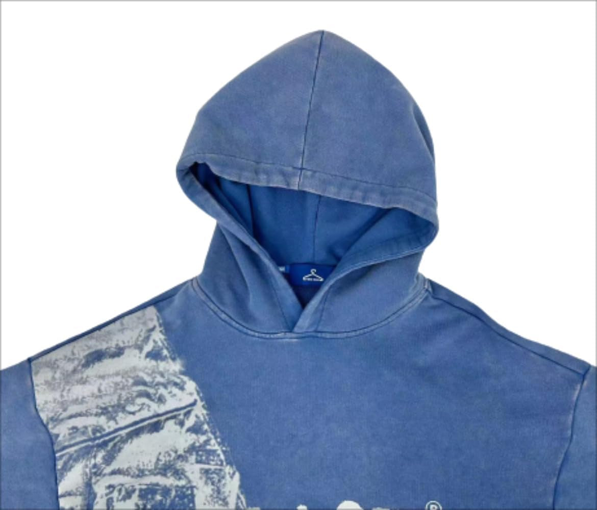 Y2K Denim Grunge Streetwear Clothes Casual Oversize Blaze Print Pattern Skull Hoodie Unisex 2023AW